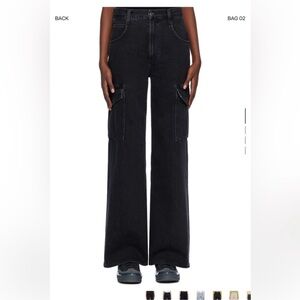 Agolde Black Wide Leg Jeans Pockets Size 30‎